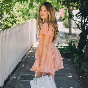 Kimchi Blue Peachy Pink Floral Garden Mini Dress